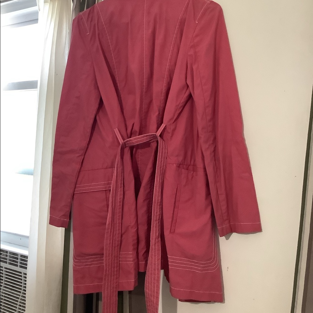 Old navy maternity coral trench coat small - Picture 10 of 16